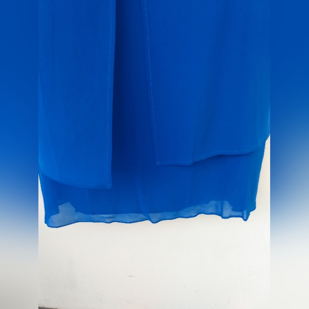 Adrianna Papell Blue Long Sleeve Dress - Picture 8 of 8